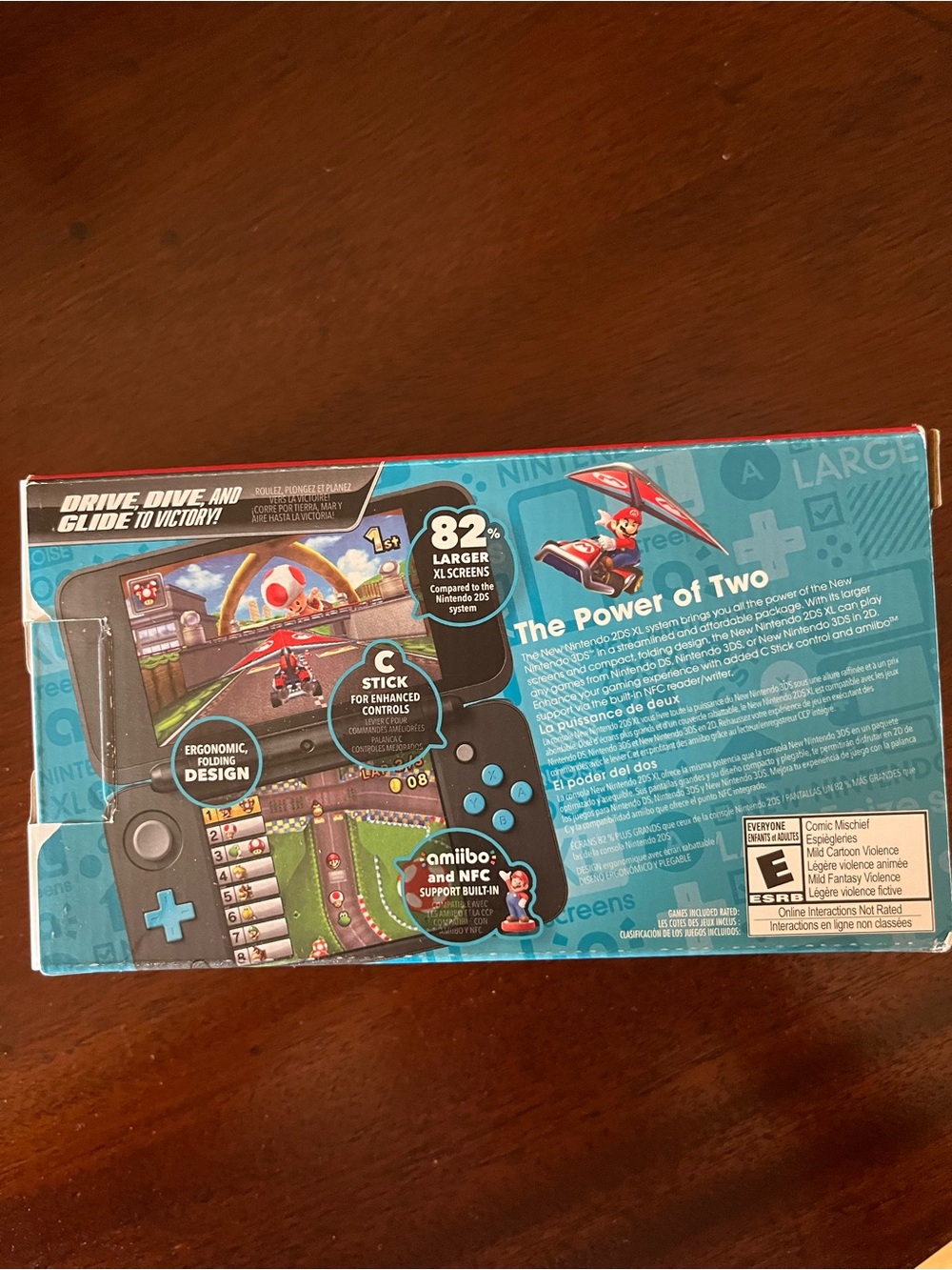 Nintendo New 2DS XL Black with Turquoise Accents - Mario Kart 7 Included - Picture 2 of 6